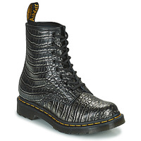Schuhe Damen Boots Dr. Martens 1460 Gunmetal Wild Croc Emboss    