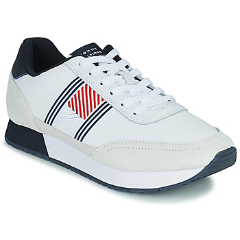 Schuhe Herren Sneaker Low Tommy Hilfiger Essential Runner Flag Leather Weiß