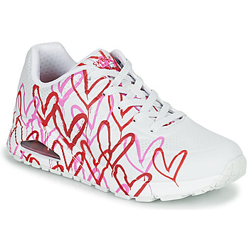 Schuhe Damen Sneaker Low Skechers UNO Weiß / Rot