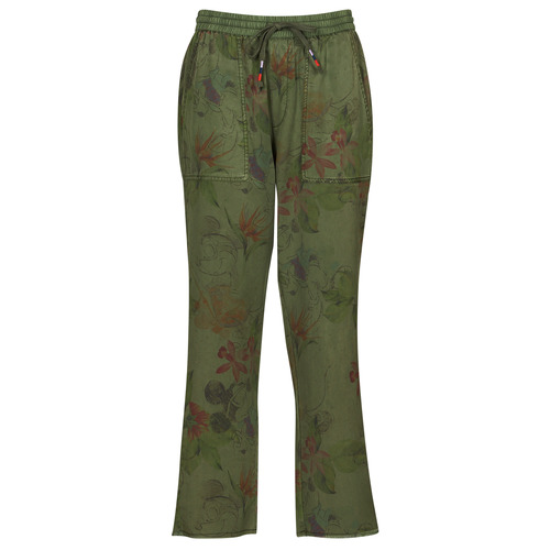 Kleidung Damen 5-Pocket-Hosen Desigual PANT_MICKEY CAMO FLOWERS Khaki / Bunt