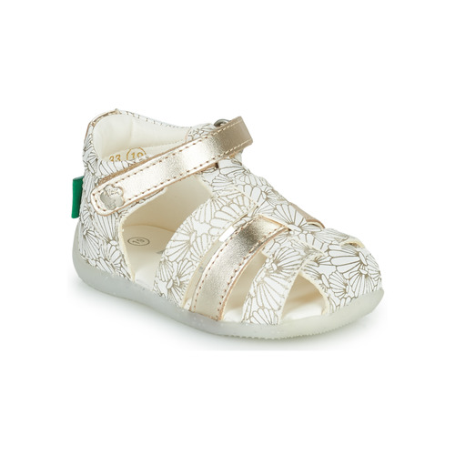 Schuhe Mädchen Sandalen / Sandaletten Kickers BIGFLO-2 Weiß / Silber