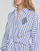 Kleidung Damen Kurze Kleider Lauren Ralph Lauren ESSIEN-LONG SLEEVE-DAY DRESS Marineblau / Weiß