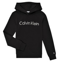 Kleidung Mädchen Sweatshirts Calvin Klein Jeans INSTITUTIONAL SILVER LOGO HOODIE    