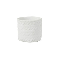 Home Vasen / Blumentopfabdeckungen J-line CACHEPOT IM TISSA CIM BLANC L (25x25x23cm) Weiß