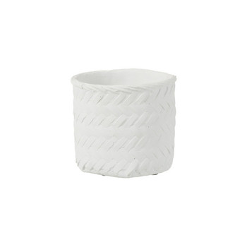 Home Vasen / Blumentopfabdeckungen J-line CACHEPOT IM TISSA CIM BLANC L (25x25x23cm) Weiß