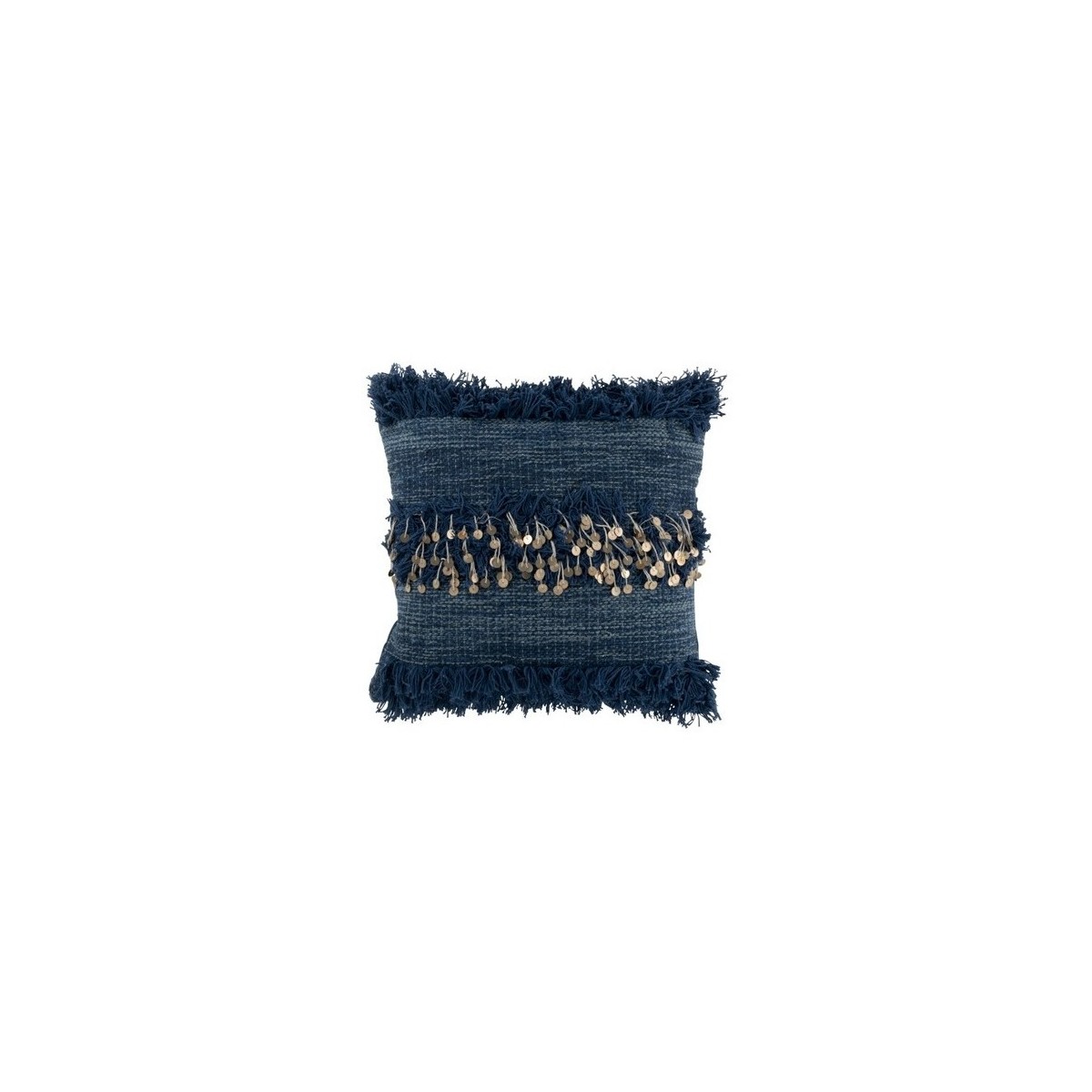 Home Kissen J-line COUSSIN BORD MIROIR COT BLEU (45x45x4cm) Blau