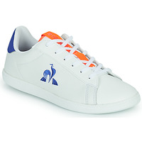 Schuhe Kinder Sneaker Low Le Coq Sportif COURTSET GS SPORT Weiß / Orange / Blau