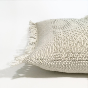 Malagoon Offwhite fringe cushion 