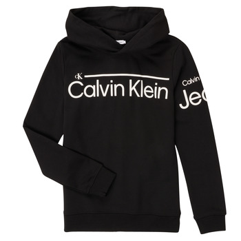 Kleidung Jungen Sweatshirts Calvin Klein Jeans INSTITUTIONAL LINED LOGO HOODIE    