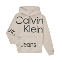 Kleidung Jungen Sweatshirts Calvin Klein Jeans BOLD INSTITUTIONAL LOGO HOODIE Weiß