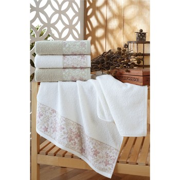 Home Handtuch und Waschlappen Mjoll NERMINKA X4 Weiß-grün-pink