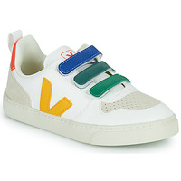Schuhe Kinder Sneaker Low Veja SMALL V-10 Weiß / Blau / Gelb