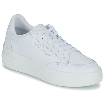 Schuhe Damen Sneaker Low Tommy Hilfiger Th Signature Leather Sneaker Weiß