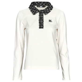 Vêtements Femme Polos manches longues Karl Lagerfeld LONG SLEEVE BOUCLE POLO 