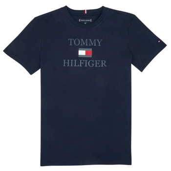 Kleidung Jungen T-Shirts Tommy Hilfiger KB0KB07794-SKY Marineblau