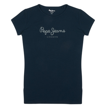 Kleidung Mädchen T-Shirts Pepe jeans HANA GLITTER SS Marineblau
