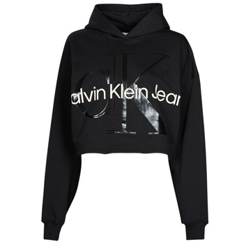 Kleidung Damen Sweatshirts Calvin Klein Jeans GLOSSY MONOGRAM HOODIE    