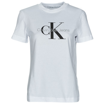 Kleidung Damen T-Shirts Calvin Klein Jeans CORE MONOGRAM REGULAR TEE Weiß