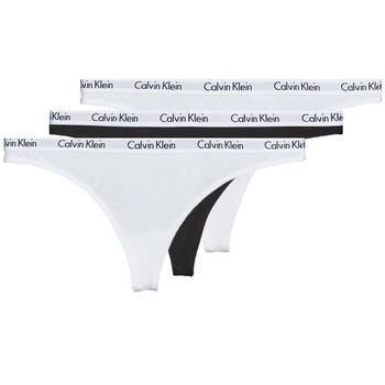 Unterwäsche Damen Strings Calvin Klein Jeans CAROUSEL THONG X 3 Weiß