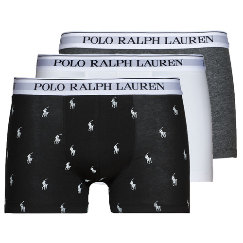Unterwäsche Herren Boxer Polo Ralph Lauren CLASSIC TRUNK X3 Grau / Weiß