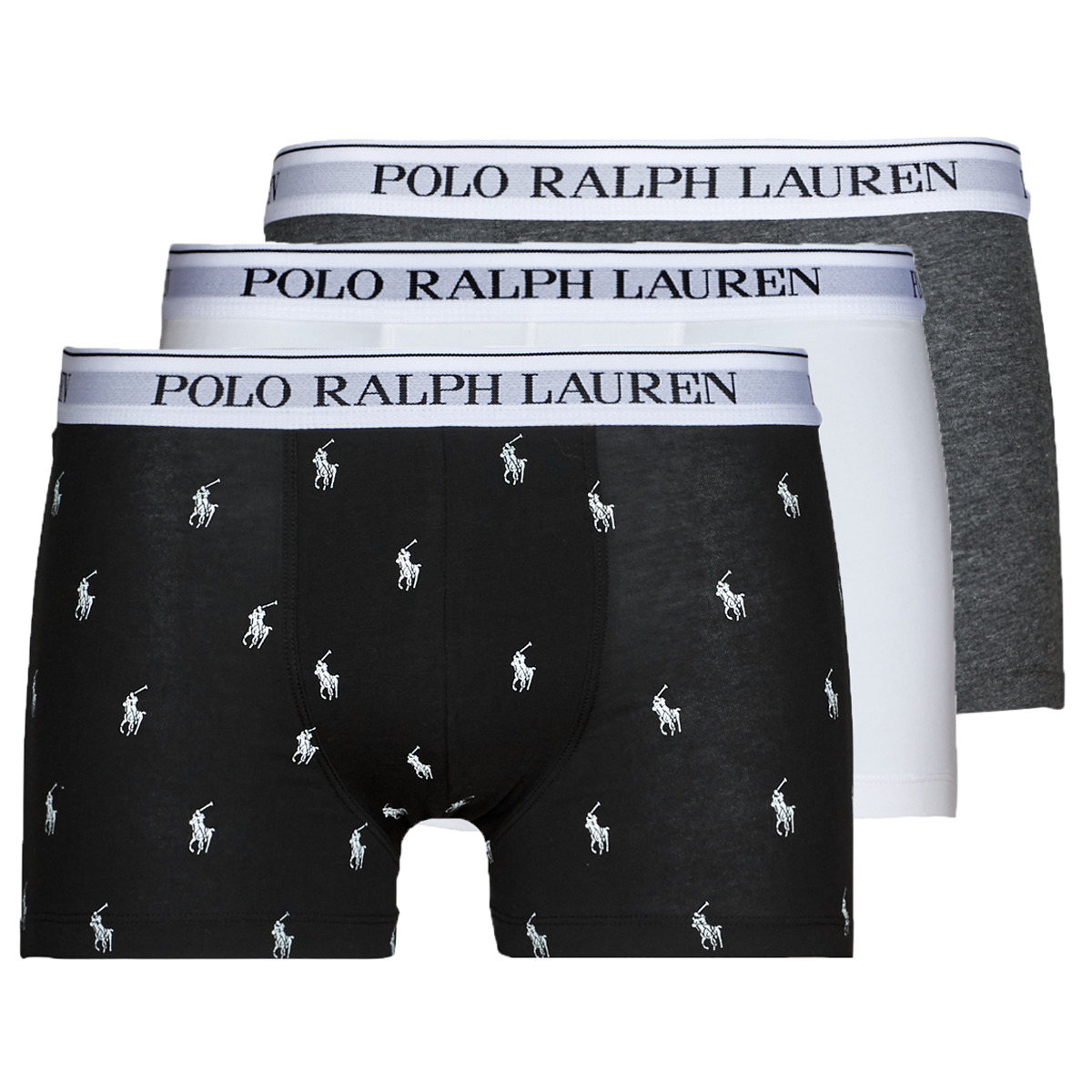 Unterwäsche Herren Boxer Polo Ralph Lauren CLASSIC TRUNK X3 Grau / Weiß