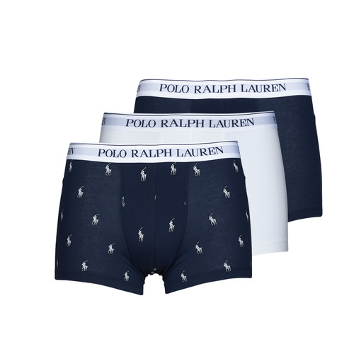 Unterwäsche Herren Boxer Polo Ralph Lauren CLASSIC TRUNK X3 Marineblau / Weiß