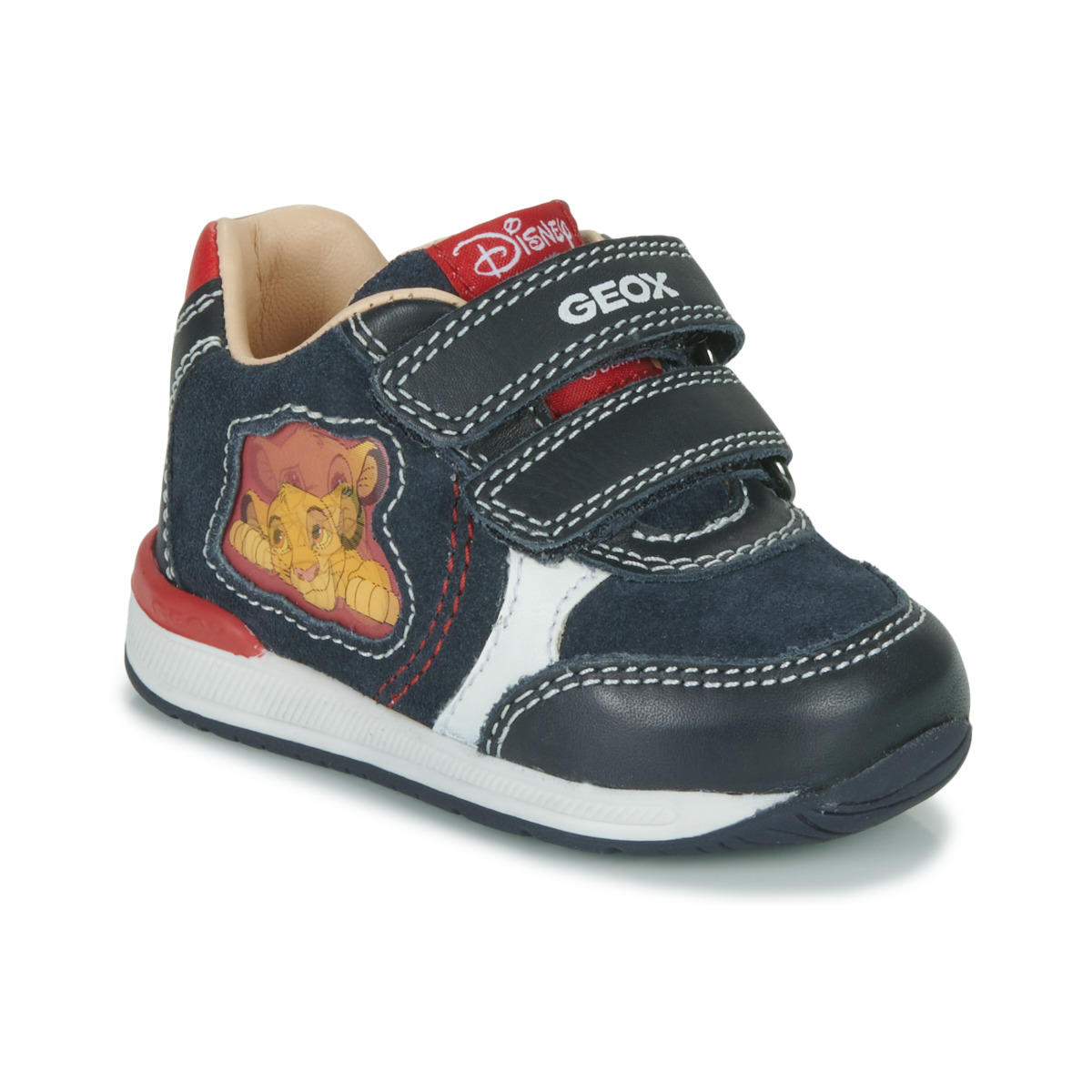 Schuhe Jungen Sneaker Low Geox B RISHON BOY C Blau / Rot