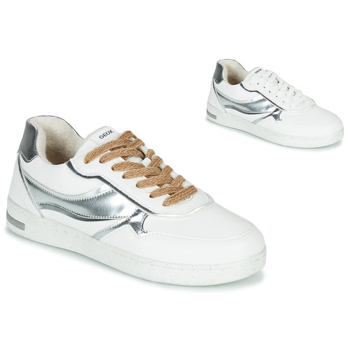 Schuhe Damen Sneaker Low Geox D JAYSEN G Weiß / Silber