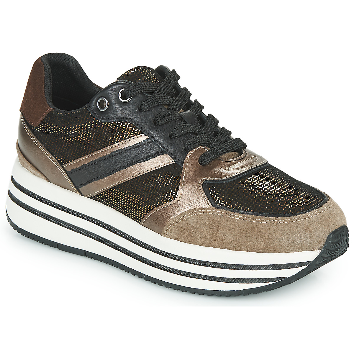 Schuhe Damen Sneaker Low Geox D KENCY B Bronze / Beige