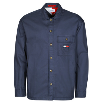 Kleidung Herren Langärmelige Hemden Tommy Jeans TJM CLASSIC SOLID OVERSHIRT Marineblau