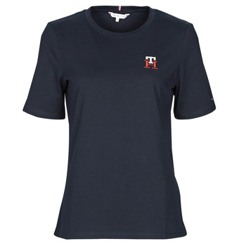 Kleidung Damen T-Shirts Tommy Hilfiger REG MONOGRAM EMB C-NK SS Marineblau