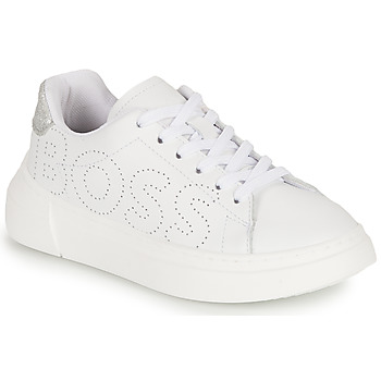 Schuhe Mädchen Sneaker Low BOSS J19071 Weiß / Silber