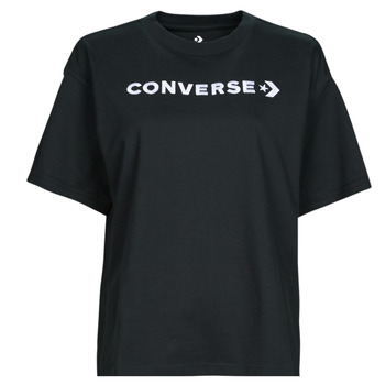 Kleidung Damen T-Shirts Converse WORDMARK RELAXED TEE Schwarz