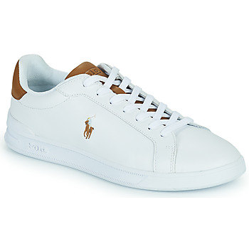 Schuhe Herren Sneaker Low Polo Ralph Lauren HRT CT II-SNEAKERS-LOW TOP LACE Weiß / Kognac