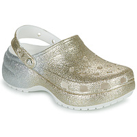 Schuhe Damen Pantoletten / Clogs Crocs CLSCPLATFORMOMBREGLITTERCLOGW Weiß / Golden