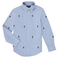 Kleidung Jungen Langärmelige Hemden Polo Ralph Lauren  Blau
