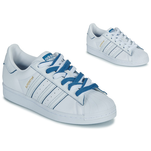 adidas Originals SUPERSTAR Low Blau CHF Damen Weiß W Schuhe / Sneaker 