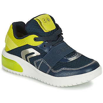 Schuhe Kinder Sneaker Low Geox J XLED BOY Marineblau / Gelb