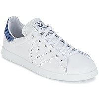 Schuhe Sneaker Low Victoria DEPORTIVO BASKET PIEL Weiß / Blau