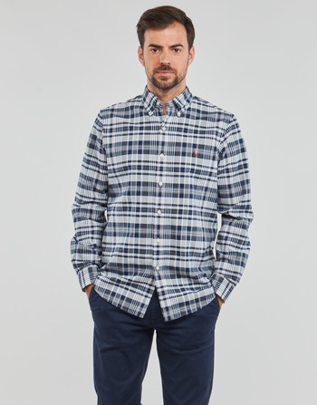 Kleidung Herren Langärmelige Hemden Polo Ralph Lauren CUBDPPCS-LONG SLEEVE-SPORT SHIRT Marineblau / Grau / Grau