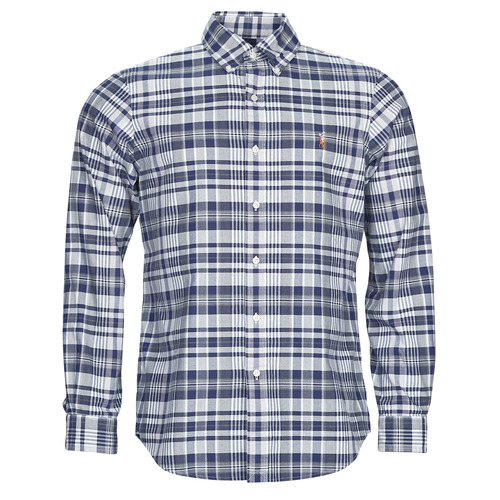 Kleidung Herren Langärmelige Hemden Polo Ralph Lauren CUBDPPCS-LONG SLEEVE-SPORT SHIRT Marineblau / Grau / Bunt
