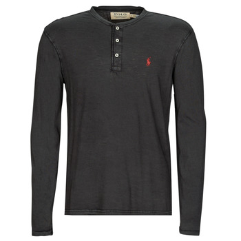 Vêtements Homme T-shirts manches longues Polo Ralph Lauren T-SHIRT AJUSTE COL TUNISIEN EN COTON 
