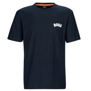 Kleidung Herren T-Shirts BOSS T-Prep Marineblau / Weiß