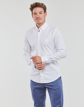 Kleidung Herren Langärmelige Hemden BOSS Mabsoot_2 Weiß