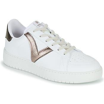 Schuhe Damen Sneaker Low Victoria MADRID BASKET EFECTO PIE Weiß / Golden