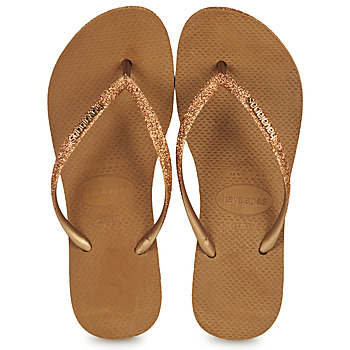 Schuhe Damen Zehensandalen Havaianas SLIM FLATFORM SPARKLE Golden