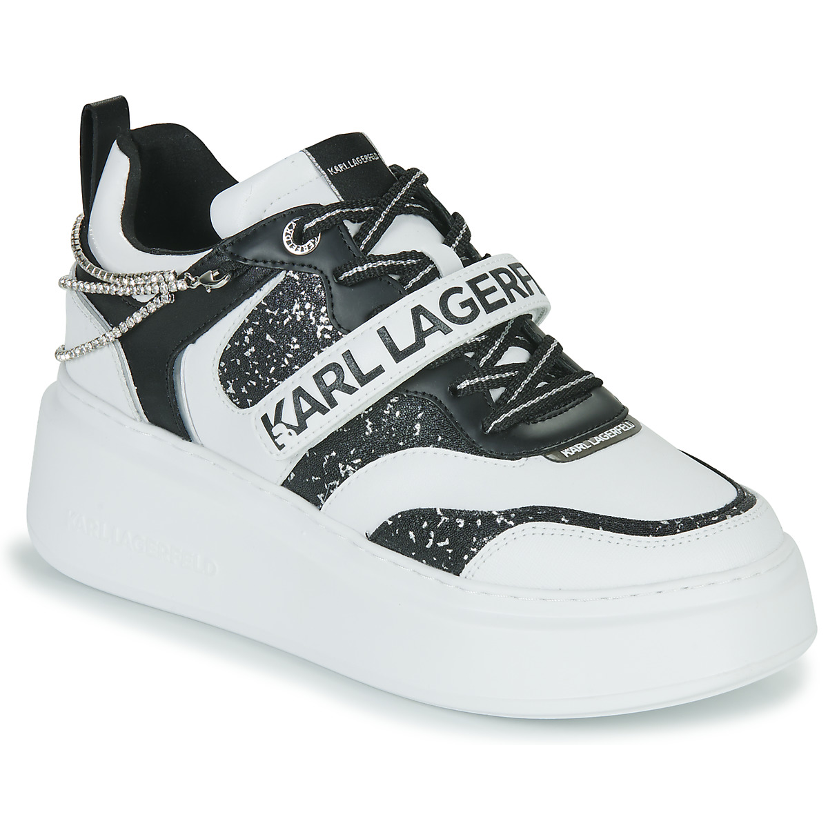 Schuhe Damen Sneaker Low Karl Lagerfeld ANAKAPRI Krystal Strap Lo Lace Weiß