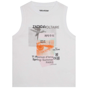 Kleidung Mädchen Tops Zadig & Voltaire X15378-10P-J Weiß