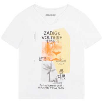 Kleidung Jungen T-Shirts Zadig & Voltaire X25354-10P-J Weiß
