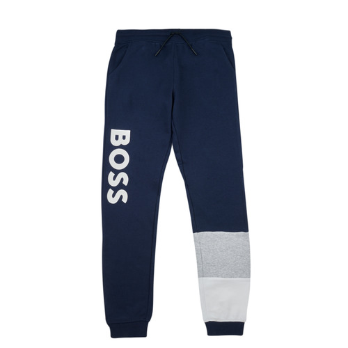 Kleidung Jungen Jogginghosen BOSS J24828-849-J Marineblau / Grau / Weiß